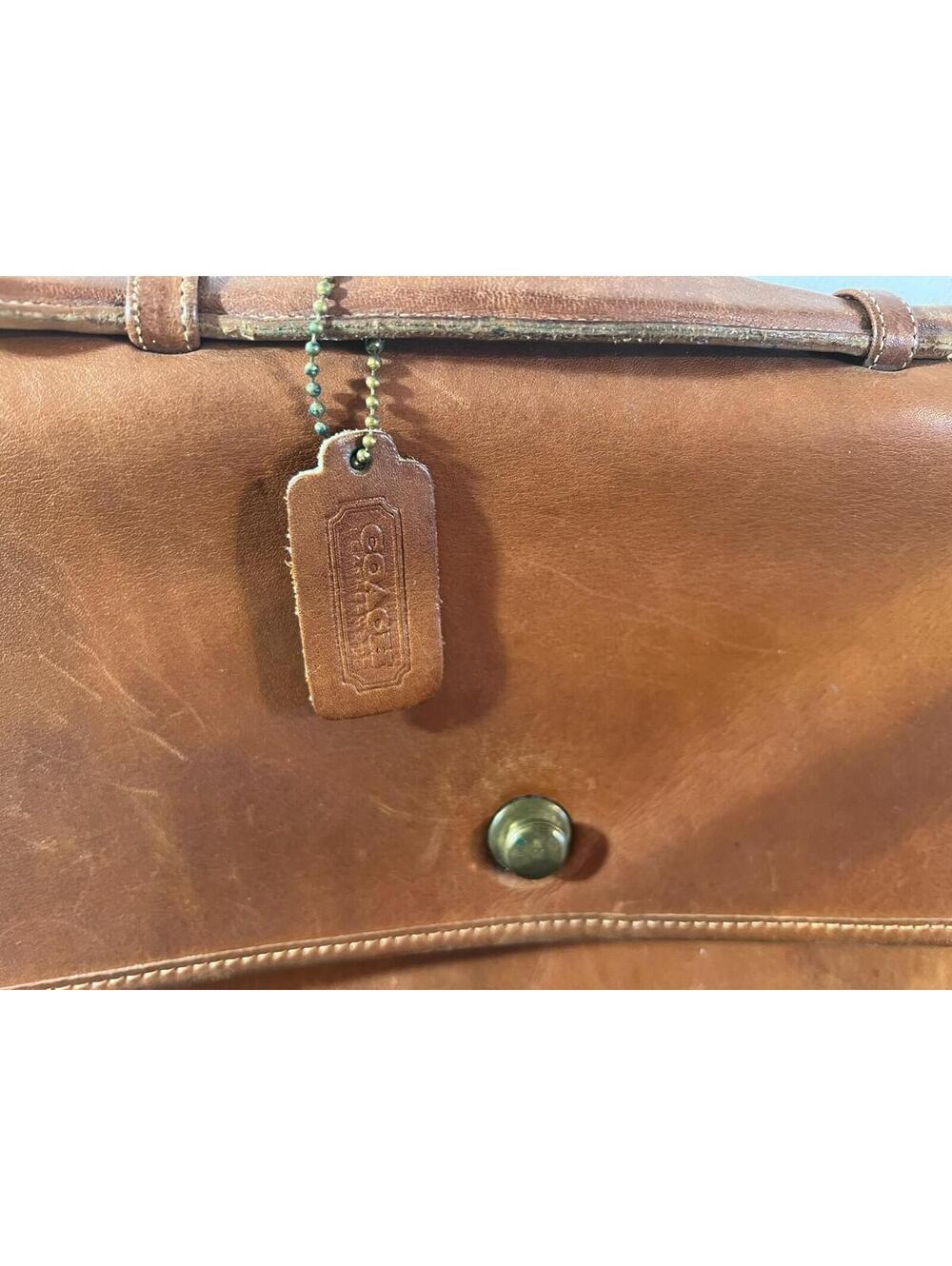 Vtg. Coach Avenue Bag Crossbody British Tan Handbag Leather - Picture 3 of 9
